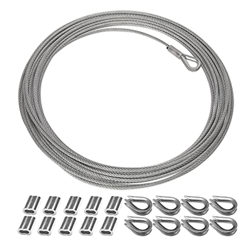 BuxiuGK Edelstahl-Drahtseil 10 M X 2 Mm – Mit 10 Crimphülsen & 8 Kauschen Für Bilderrahmen & Co.