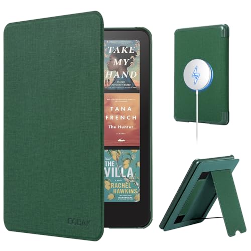 Image of CoBak Lightweight Stand Case for 7 inch Kindle Paperwhite 12th Gen 2024 and Kindle Colorsoft with Right Hand Strap - Compatible with iPhone MagSafe, for Samsung /Belkin /Anker Wireless Charging Pads