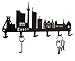 Produktbild steelprint.de Schlüsselbrett/Hakenleiste * Skyline Essen * - Schlüsselboard Nordrhein-Westfalen, Schlüsselleiste, 6 Haken, schwarz, Metall