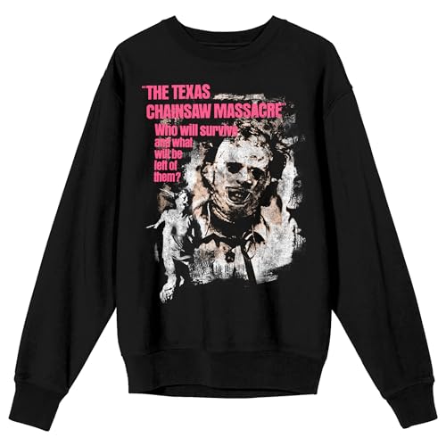 Bioworld Texas Chainsaw Massacre Leatherface Adult Black Crew Neck Sweatshirt-XXL