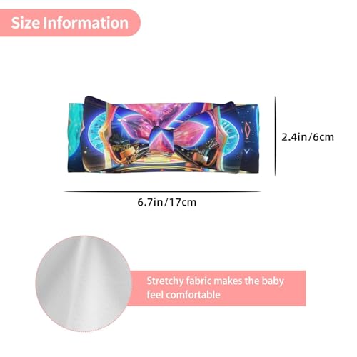 Dreamy and psychedelic anime Baby Headbands Soft Nylon Hairbands with Stretchy Bows Girls Hair Accessories for Newborn Infant Toddler Kids3