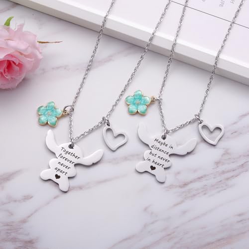 2PCS Best Friend Necklace Set, BFF Friendship Necklace for 2, Long Distance Birthday Jewelry Gift for Sister Bestie2