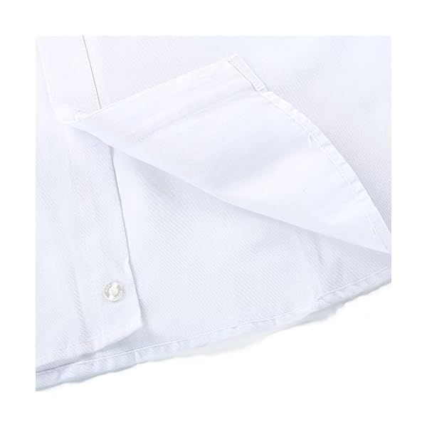 BIENZOE Big Boy's School Uniform Long Sleeve Button Down Oxford Shirt White 16 - Image 6