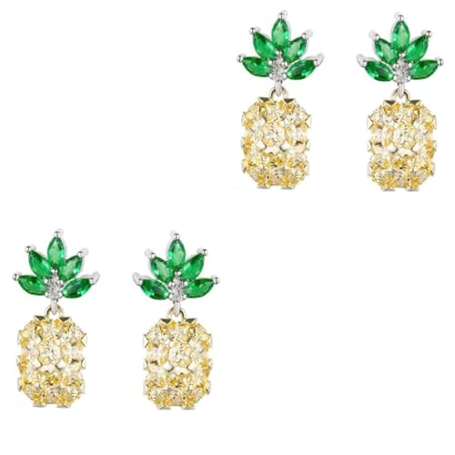 Boucles d'oreilles en strass ananas fini les bijoux ternes avec ce zircon