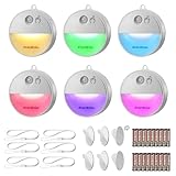 EverBrite LED Motion Sensor Night Light, Dimmable Night Lights with 15 RGB Colors, Cool White Motion Activated LED Night Light for Stairs, Hallways, Bathroom - with 18 AAA Batteries, 6-Pack