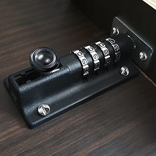 Image of RESET-008 Combination Locking Bolt, 4 Digit Combination Door Security Slide Latch Lock Set Your Own Password, Black