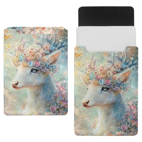 Evita arañazos con la funda para ordenador portátil de 35 x 25,9 cm de ciervos blanca