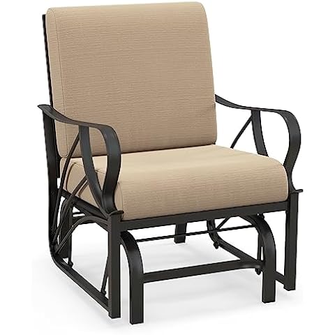 COSTWAY Garden Glider Chair with Cushion Cover