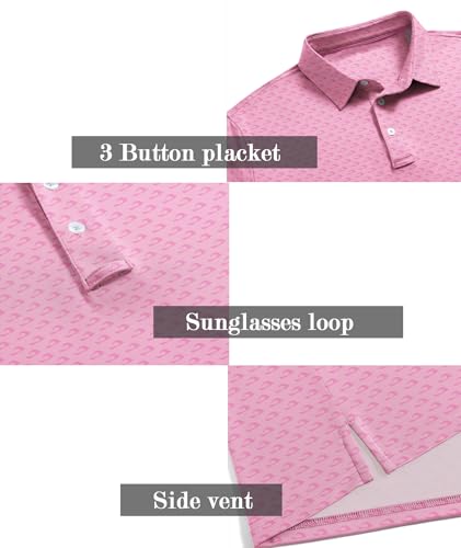 Image of ZITY Men's Golf Shirts Short Sleeve Print Patterns Casual Collared Polo