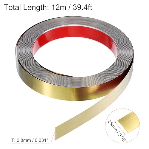 Moldura de pared autoadhesiva de acero inoxidable dorado cepillado premium 3