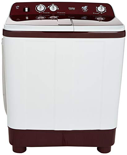 Image of Haier 8 kg Semi-Automatic Top Loading Washing Machine Appliance (HTW80-1128BT, Burgundy)
