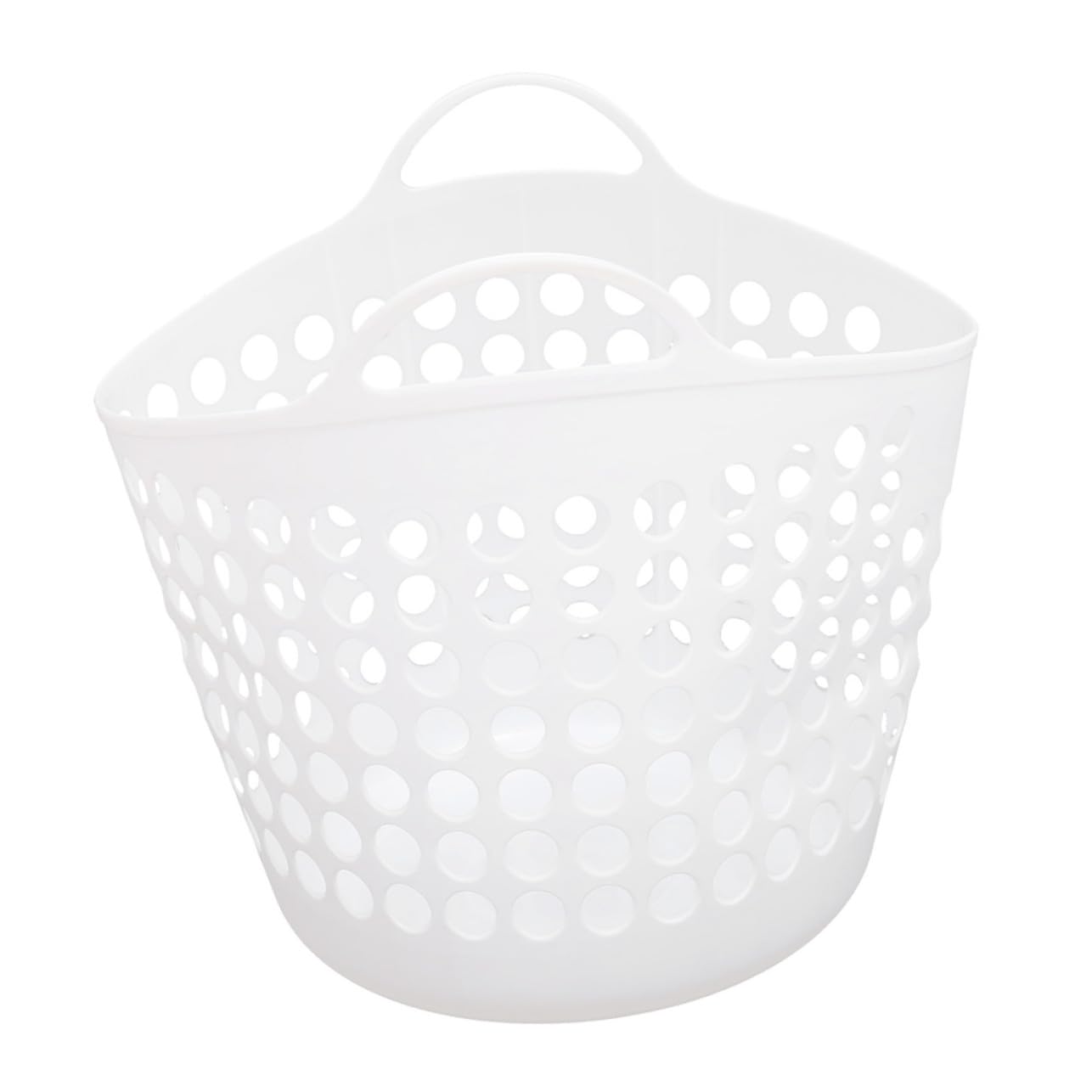 Cesto Portabiancheria Portatile 40l in Plastica Riutilizzabile Design Traforato Per Bagno e Camera, Capiente e Leggero Per La Raccolta Indumenti Sporchi