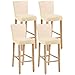 SHILV. HOME Fodere per Sedie da Pranzo Elasticizzate, Rimovibili E Lavabili, Fodere per Sgabelli da Bar, Fodere per Sgabelli da Bar (Crema,Set of 4)