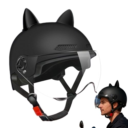 Jvjggag 電動スクーターヘルメット 大人用,調整可能なライディングギア - バイザー付き サイクリング ヘルメット,男性女性用 ライディング 自転車 サイクリング オートバイ 自転車 スケートボード スクーター