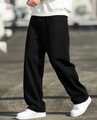 JAAR FASHION Oversized Jeans for Men, Black, 30, Regular - Image 6