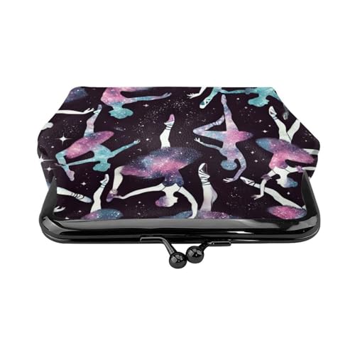 Pu Leather Buckle Coin Purse Galaxies-Ballet-Dancers Girls Kiss-Lock Change Purse Wallets2