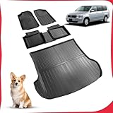 「ANTSVNN」車用フロアマット+トランクマット 対応 トヨタプロボックス NCP160系 2014年1月-現行。 カスタムフィット TPE 全天候型 防水滑り止め耐汚 フロアマット（4枚セット）（ガソリン車専用）