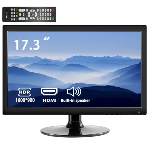 Computer Monitor 17.3-Inch,HDMI Monitor,HD 1600 * 900 Built-in Speaker,HDMI VGA, USB C Desktop Computer Monitor,with Remote Control，VESA Mountable,for PC,Raspberry Pi Switch PS4/5 Laptop
