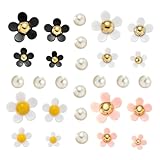Kyleryns 28pcs Flower Shoe Charms fit Croc Clog Sandals Accessories Decoration Cute Designer Shoe Charms Pearl Shoes Charm fit Teens Adults Women Birthday Party Favor