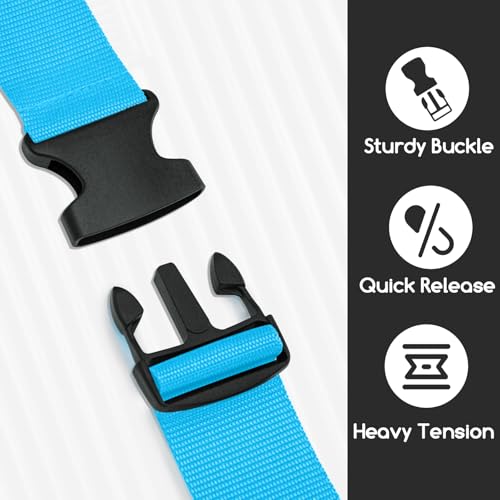 WISYOK Luggage Straps Extended, 2 Pack Suitcase Straps Personalised, Adjustable Case Strap for Suitcase, Luggage Belt with Quick Release Buckle, Suitcase Identifier for Travel, Flight (SkyBlue) - Image 5