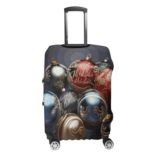 Christmas Balls Printed Luggage Cover Protector, Fits 18-32 Inch Luggage4