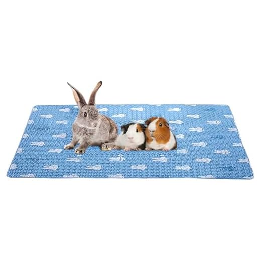 kathson Rabbit Cage Liners Washable Super Absorbent Sleep Pad Bed for Guinea Pig Small Animals Reusable Fleece Bedding Waterproof Anti-Slip Mats for Bunny Hedgehog Kitten Chinchilla (27.5 x 59inch)