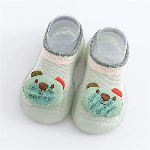 Baby Toddler Sock Toddler Kids Infant Newborn Baby Boys Girls Shoes First Walkers Cute Cartoon Animals Antislip Shoes (Green, 12-18 Months)4