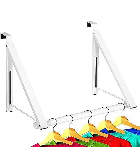 HOLDN’ STORAGE Over The Door Drying Rack Foldable, Over The Door Rack for Hanging Towels Coats & Clothes