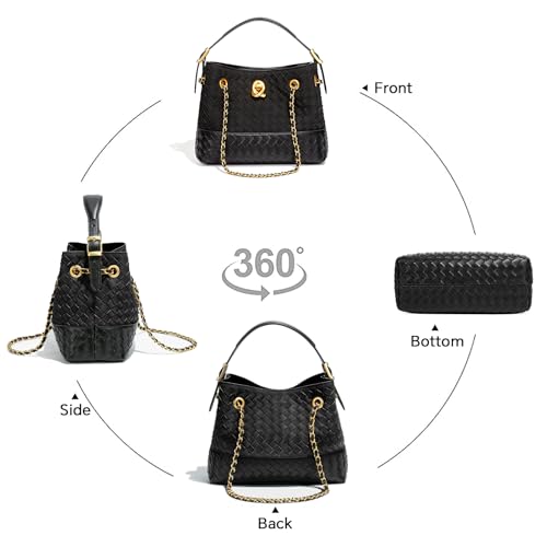 Bolsa Tote pequeña para mujer JBRUN en gamuza tejida miniatura 6