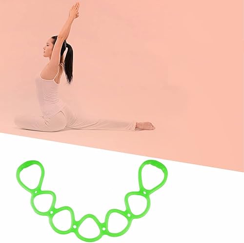 Miniatura 1 de Banda de ejercicio de resistencia y estiramiento de 7 anillos para fitness en casa, entrenamiento central, terapia física (verde)