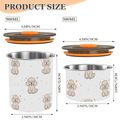 Recipiente DOMIKING para café de acero inoxidable 900 ml miniatura 2