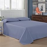 フラットシーツ 綿100% シングル・ 140*250 ・グレーブルー 敷きシーツ 毛玉なし 抗菌防臭 丸洗できる