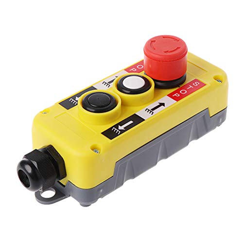 GUMEI Interruptor de botón pulsador Industrial Impermeable, Parada de Emergencia para estación de Control Colgante de grúa eléctrica