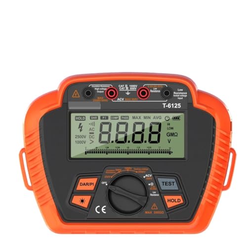 絶縁抵抗計 1000V/2500V デジタル絶縁抵抗計 最大20GΩ/200GΩ 低抵抗吸収率測定(T-6110)