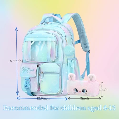 Image of Girls Backpack for School Kids Backpack for Girls Cute Kids Kawaii Bookbag Book Bag for Elementary Primary School