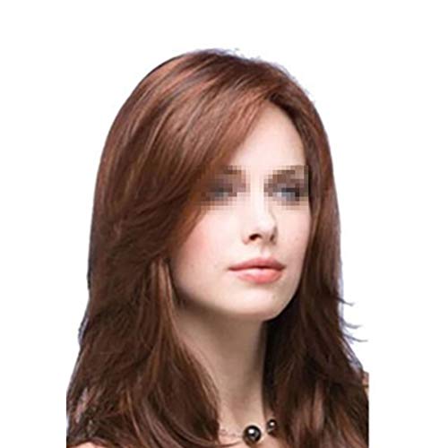 Lurrose Peruca de cabelo comprido diagonal Vangs Acessórios para cabelo elegante Natural aparência r