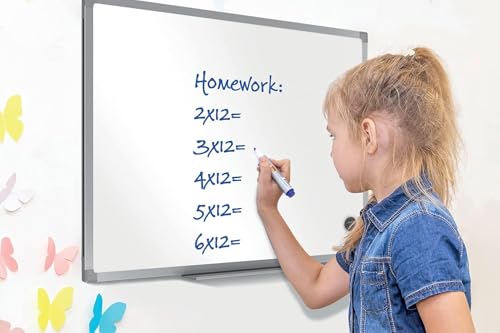 Nobo Amazon Exclusive Stahl-Magnettafel 240 x 120 cm – Trocken abwischbare Memotafel mit Aluminiumrahmen und Stifthalter, magnetische Wandtafel für Büro, Zuhause, Klassenzimmer