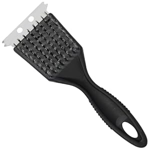 R&M Grill Brush and Scraper, BBQ Grill Cleaning Brush 8 inch for Outdoor Grill, Stainless Steel, Durable and Easy to Clean