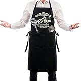 DAWRIS Grillschürze für Männer Kochschürze Herren Schürze Lustige Verstellbar, Bratort Küchenschürze Personalisiert Schürzen mit 3 Taschen, Die Gesamtsituation erfordert jetzt ein Bier, als Geschenk