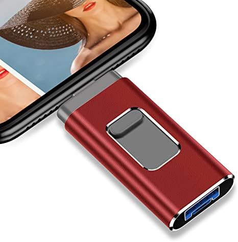 iPhone Flash Drive 1TB, iPhone Memory Stick, iPhone Photo Stick External Storage for iPhone/PC/iPad/More Devices with USB Port (RED1TB)
