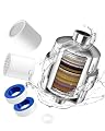 Shower Filter, 20 Stage Shower Head Filter for Hard Water with 2 Cartridges, High Output Shower Water Filter to Remove Chlorine, Fluoride and Other Impurities, Improves Skin Condition, Protects Hair