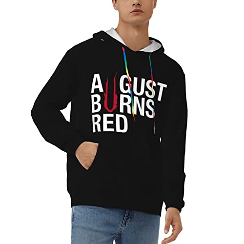 XENITE August Music Burns Red Logo Men's Hoodies Pattern Pullover Hooded Sweatshirt Streetwear Hooded Tops