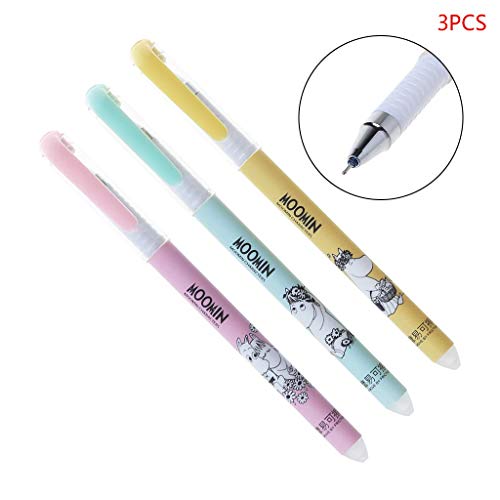 PULABO 3 pçs caneta apagável kawaii azul preto mágico gel caneta escola escritório escrita bom servi