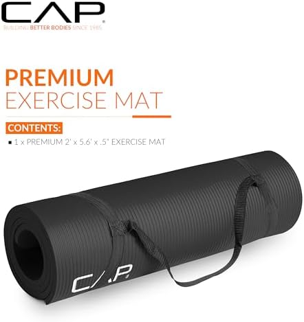 CAP Barbell 1/2-Inch High Density Exercise Yoga Mat with Strap | Multiple Options - View 4