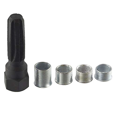 Spark Plug Thread Repair Kit, Carbon Steel Re-Thread Rethreader Repair Tap Kit Rethread Tool Reamer Inserts Kit 14mm
