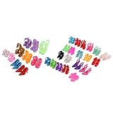 Longueur : 2 cm Lot de 30 paires de sandales à talons hauts pour poupées