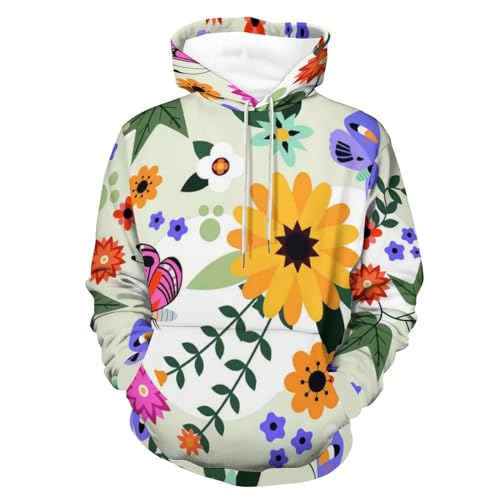Sweats à capuche manche longue fleurs de papillon sweat unisexe pull S