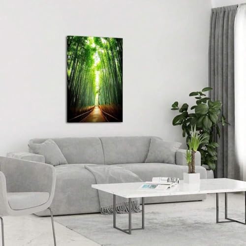 Décoration d'intérieur sur toile forêt de bambous encadrée - 4