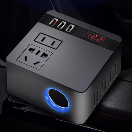 Adaptador de enchufe de coche de 150W con puertos de carga rápida USB integrados 3