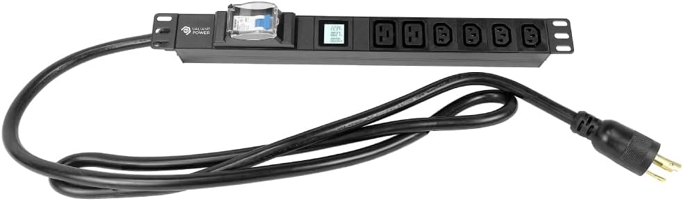 Rack Mount Power Strip - 240V 30A 2C19 & 4 C13 outlets PDU with Built-in Surge Protector, Volt & Amp Meter for Data Center - 19” Metal Housing, Ears & Fittings Included (2C19 4C13)